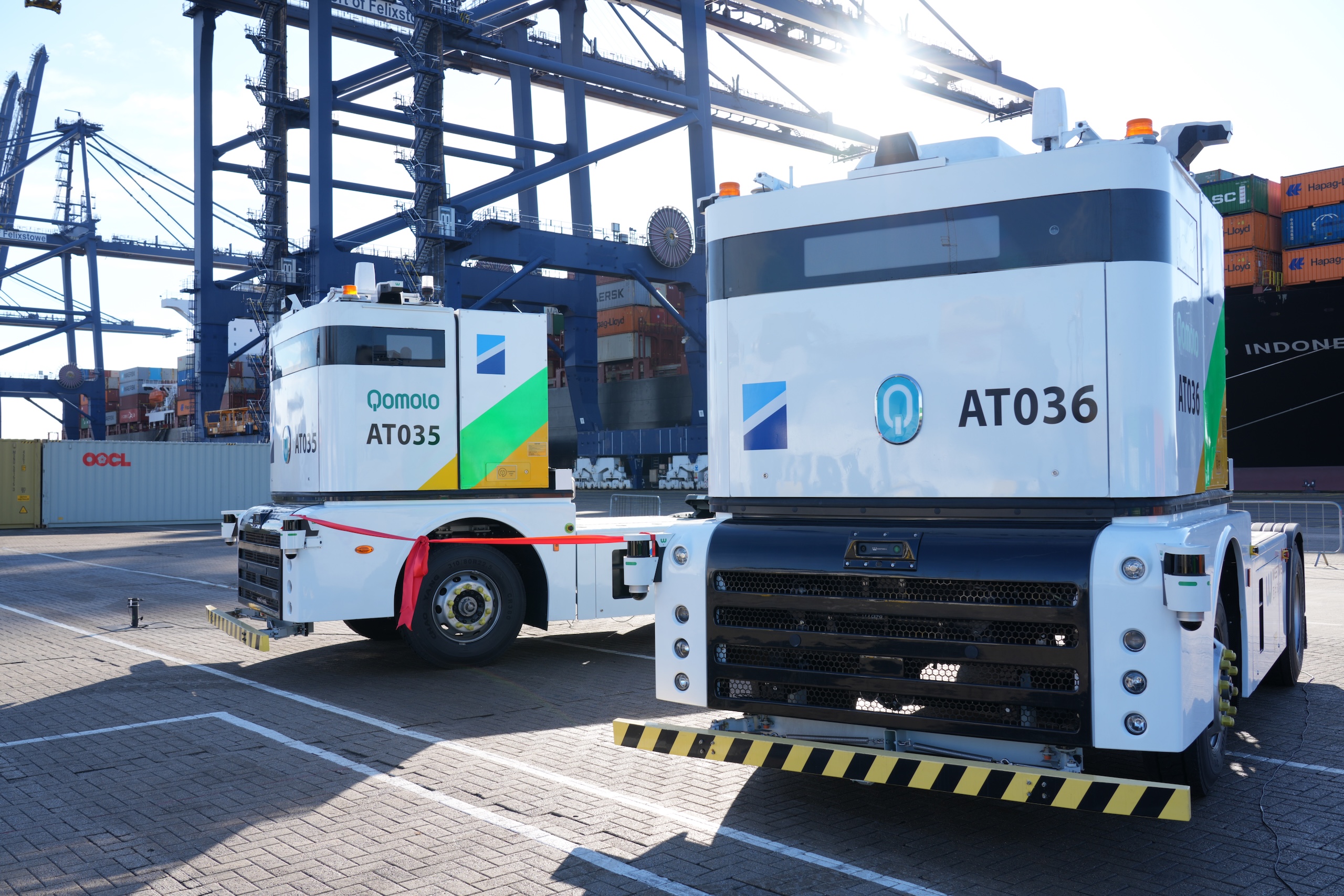 Westwell Q-Truck autonomous yard truck on display at the Port of Felixstowe unveiling ceremony